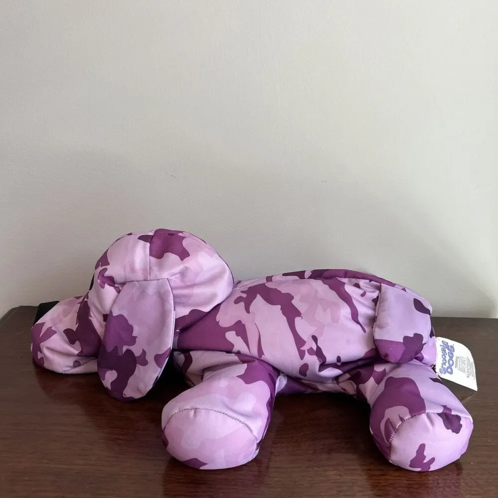 Purple Camo Microbead Smooshie Dog Plush Stuffed Animal Floppy 16